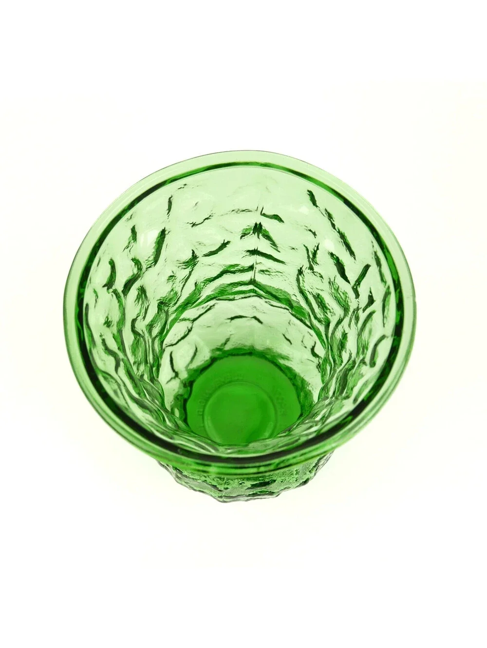Vintage EO Brody G109 Emerald Green Crinkle Glass Vase MCM Cleveland USA 8
